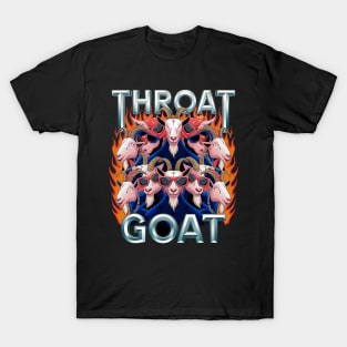 Throat Goat Funny Offensive Adult Humor Bootleg Y2K Graphic T-Shirt